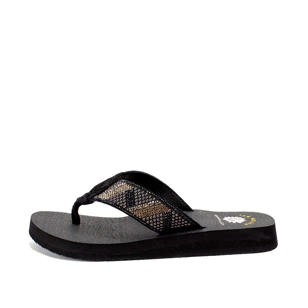 YELLOW BOX NOAH FLIP FLOPS COLOR BLACK NEW IN BOX MEDIUM WIDTH